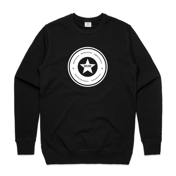 Mens Premium Sweatshirt  Wow White Thumbnail