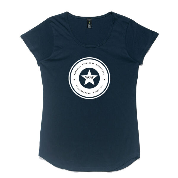 Women's Mali Capped Sleeve Tee Wow White Thumbnail